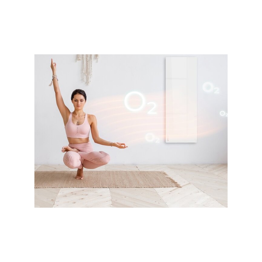 AENO - Smart elektrisk infrarødt varmepanel 700W timer/termostat IP44 Wi-fi hvid