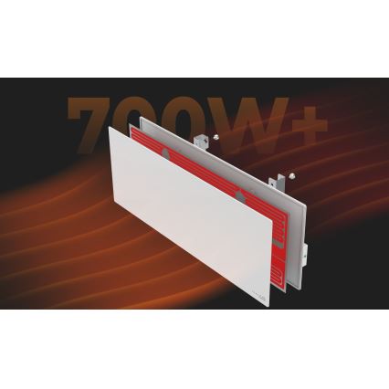 AENO - Smart elektrisk infrarødt varmepanel 700W timer/termostat IP44 Wi-fi hvid