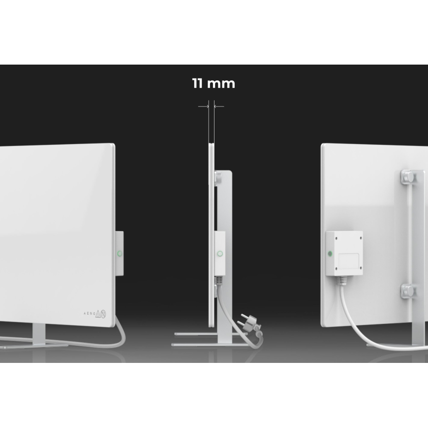AENO - Smart elektrisk infrarødt varmepanel 700W timer/termostat IP44 Wi-fi hvid