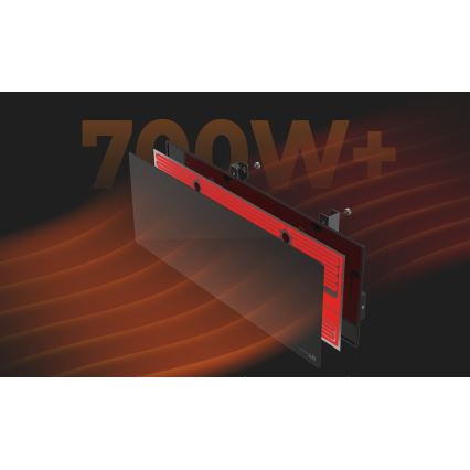 AENO - Smart elektrisk infrarødt panel 700W timer/termostat IP44 Wi-fi sort