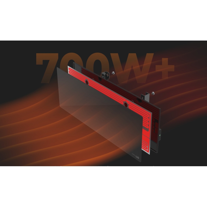 AENO - Smart elektrisk infrarødt panel 700W timer/termostat IP44 Wi-fi sort