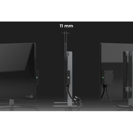 AENO - Smart elektrisk infrarødt panel 700W timer/termostat IP44 Wi-fi sort