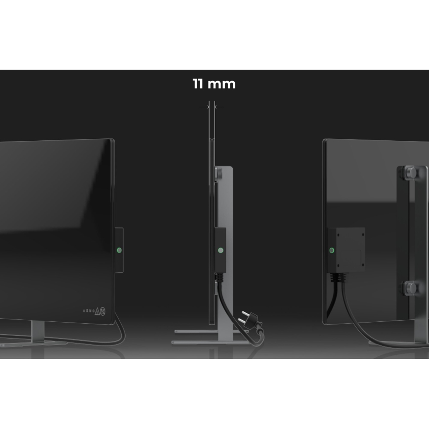AENO - Smart elektrisk infrarødt panel 700W timer/termostat IP44 Wi-fi sort