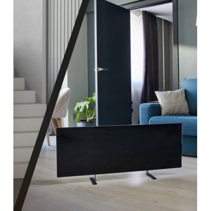 AENO - Smart elektrisk infrarødt panel med LED-lys display 700W timer/termostat IP44 Wi-fi sort