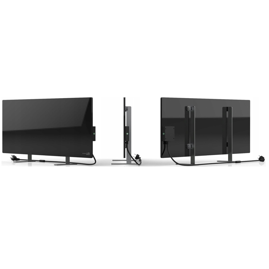 AENO - Smart elektrisk infrarødt panel med LED-lys display 700W timer/termostat IP44 Wi-fi sort