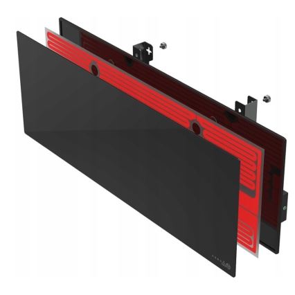 AENO - Smart elektrisk infrarødt panel med LED-lys display 700W timer/termostat IP44 Wi-fi sort