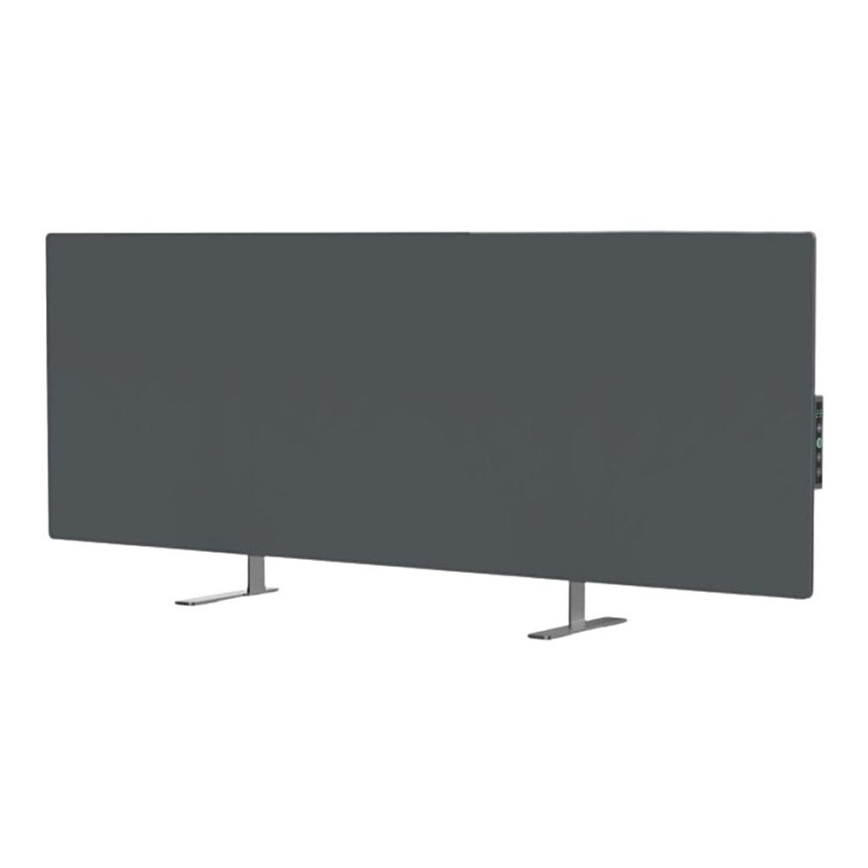 AENO - Smart elektrisk infrarødt panel med LED-lys display 700W timer/termostat IP44 Wi-fi grå