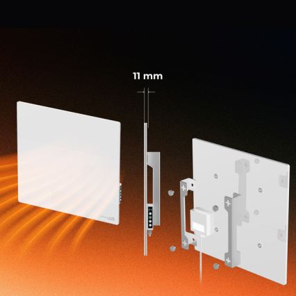 AENO - Smart elektrisk infrarødt varmepanel 500 W, timer/termostat, Wi-Fi, hvid