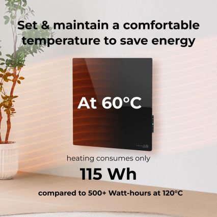 AENO - Smart elektrisk infrarødt varmepanel 500W med timer/termostat Wi-Fi hvid