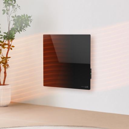 AENO - Smart elektrisk infrarødt varmepanel 500W timer/termostat Wi-Fi sort