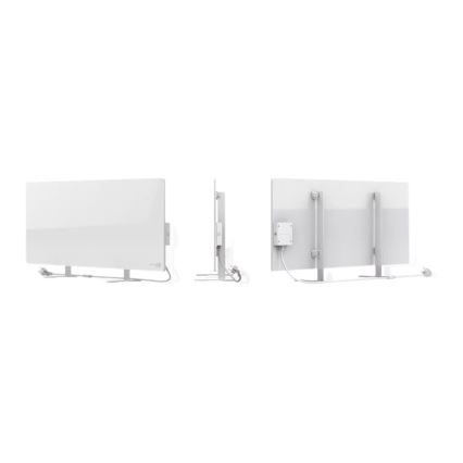AENO - Smart elektrisk infrarødt panel med LED-display, 700 W, timer og termostat, IP44, Wi‑Fi, hvid