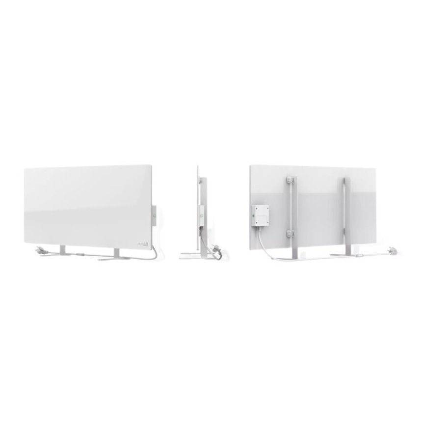 AENO - Smart elektrisk infrarødt panel med LED-display, 700 W, timer og termostat, IP44, Wi‑Fi, hvid