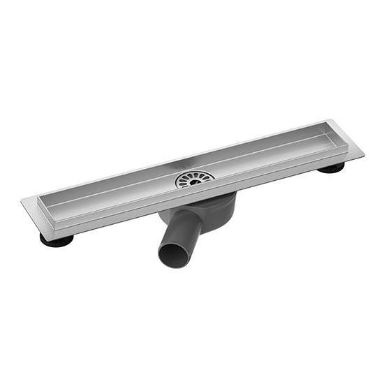 Afløbsrende 54x8,1 cm sølv/grå