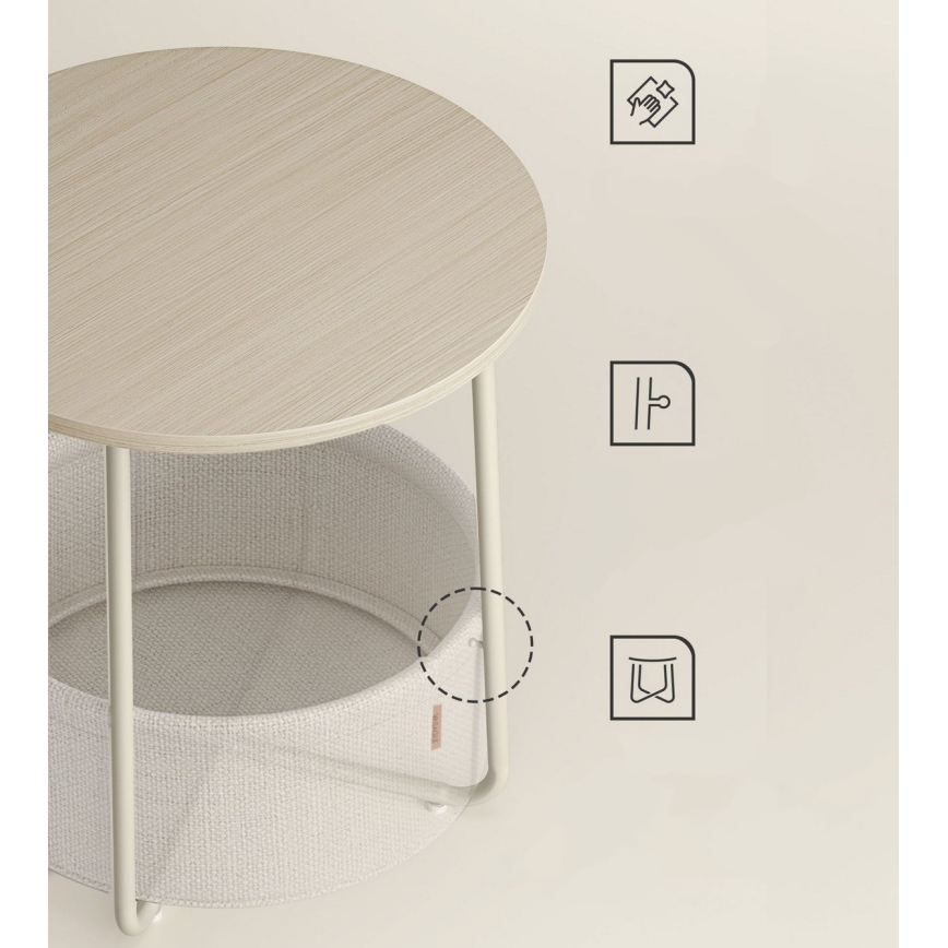 Afsætningsbord NOIRA creme/hvid