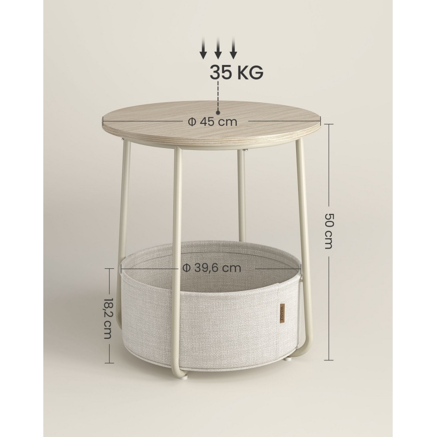 Afsætningsbord NOIRA creme/hvid