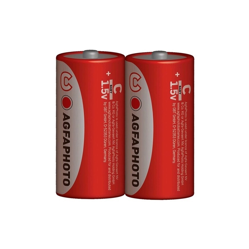 2 stk. zinkbatterier R14/C 1,5V