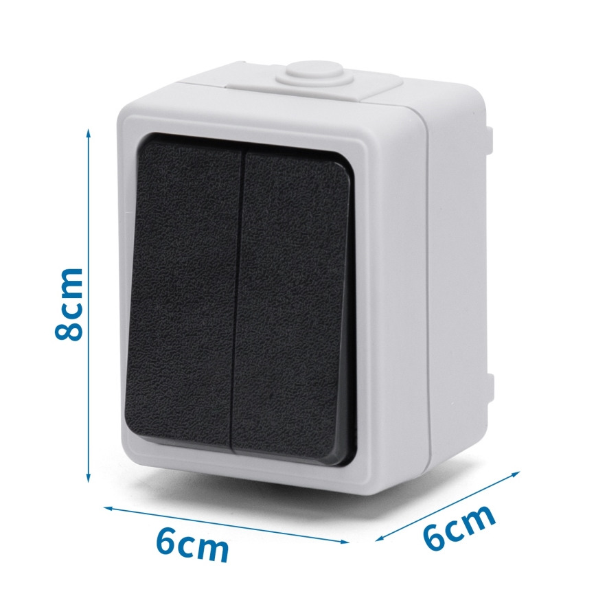 Aigostar - 2-knaps vekselafbryder IP54
