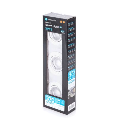 Aigostar - 3x LED indbygningslampe LED/5W/230V 6500K Ø 8,5 cm hvid