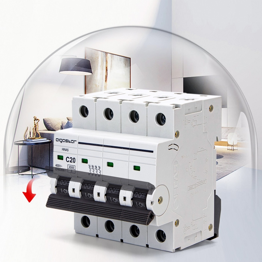 Aigostar - 4-polet automatsikring 4P-20A-C 400V