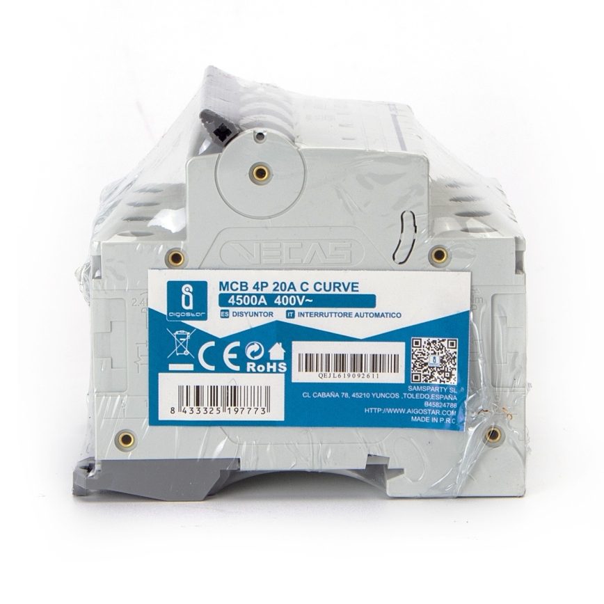 Aigostar - 4-polet automatsikring 4P-20A-C 400V