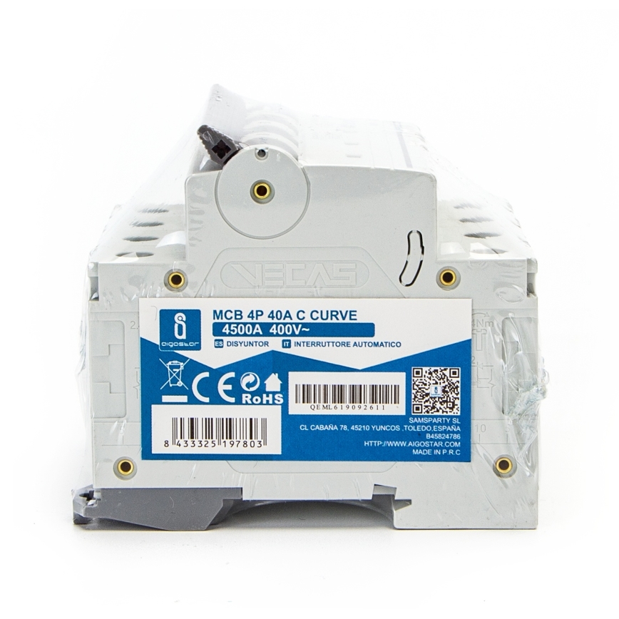 Aigostar - 4-polet automatsikring 4P-40A-C 400V