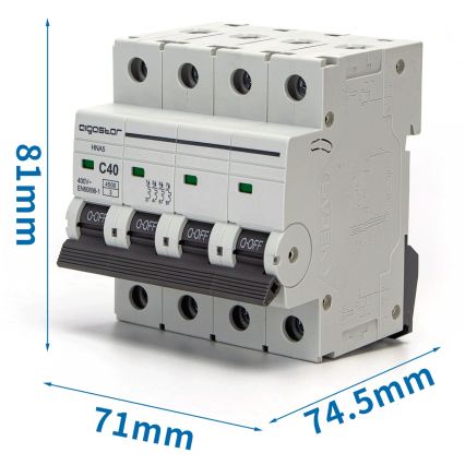 Aigostar - 4-polet automatsikring 4P-40A-C 400V
