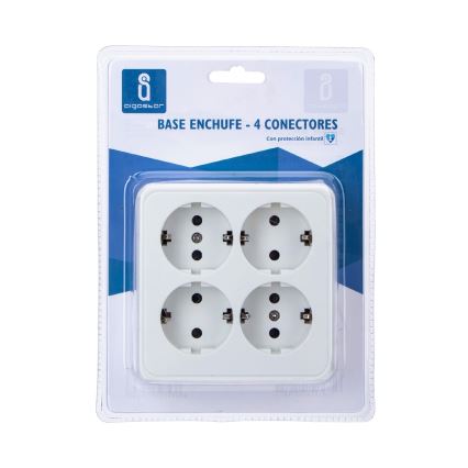 Aigostar - 4-vejs SCHUKO-stikkontakt 250 V/16 A