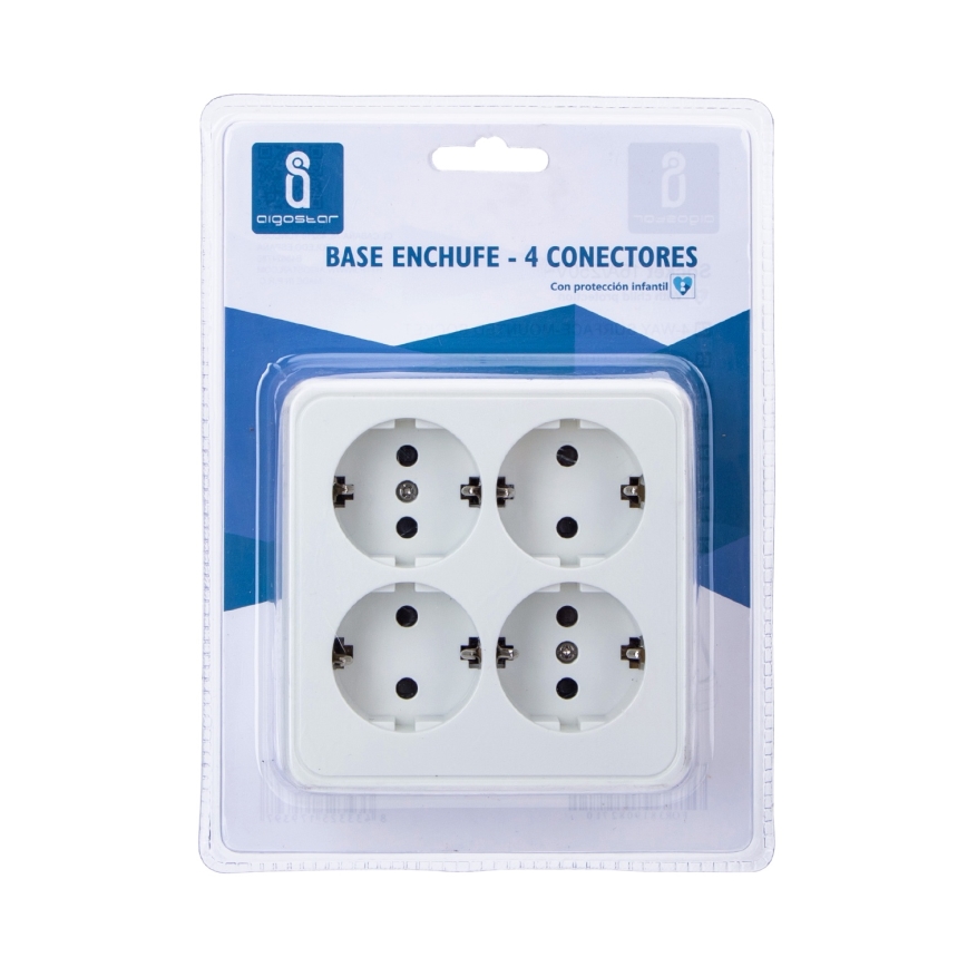 Aigostar - 4-vejs SCHUKO-stikkontakt 250 V/16 A