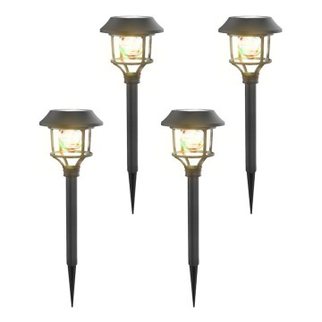 Aigostar - 4x LED solcellelampe RGB-farver LED/0,2W/2V IP44