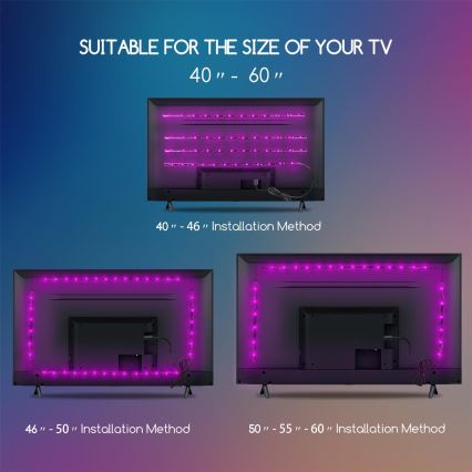 Aigostar - 4x LED strip dæmpbart RGB-farver 0,5 m LED/2,5W/5V IP65 + fjernbetjening