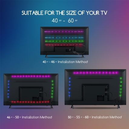 Aigostar - 4x LED strip dæmpbart RGB-farver 0,5 m LED/2,5W/5V IP65 + fjernbetjening