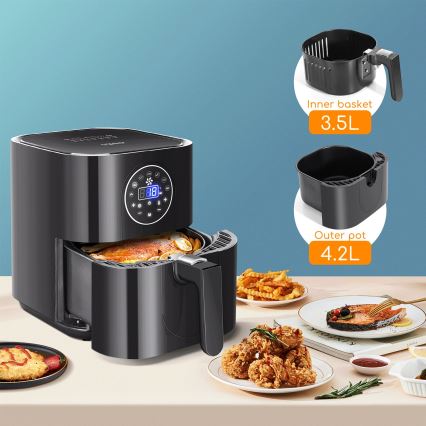 Aigostar - Airfryer 1500W/230V 3,5l sort