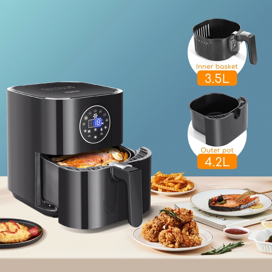 Aigostar - Airfryer 1500W/230V 3,5l sort