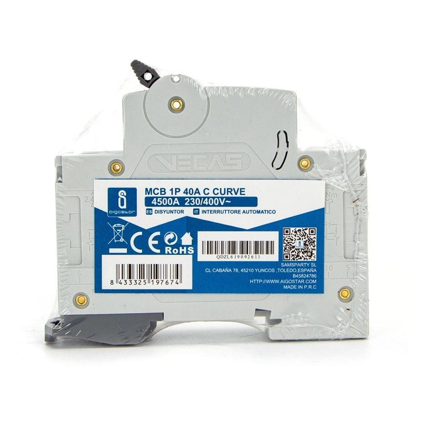 Aigostar - Automatsikring 1-faset 1P-40A-C 230-400V
