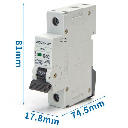 Aigostar - Automatsikring 1-faset 1P-40A-C 230-400V