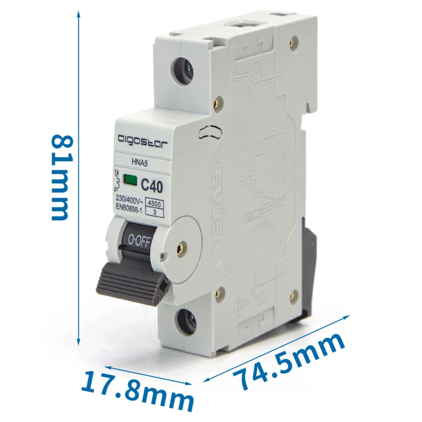 Aigostar - Automatsikring 1-faset 1P-40A-C 230-400V