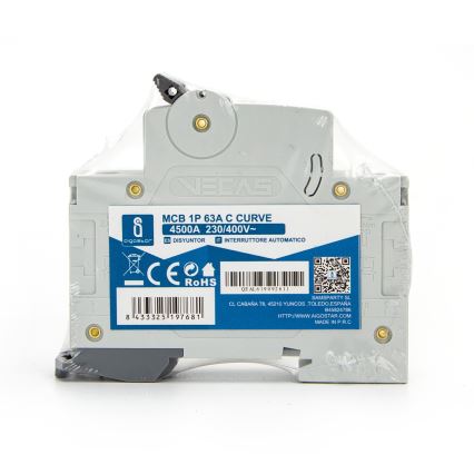 Aigostar - Automatsikring 1-faset 1P-63A-C 230-400V
