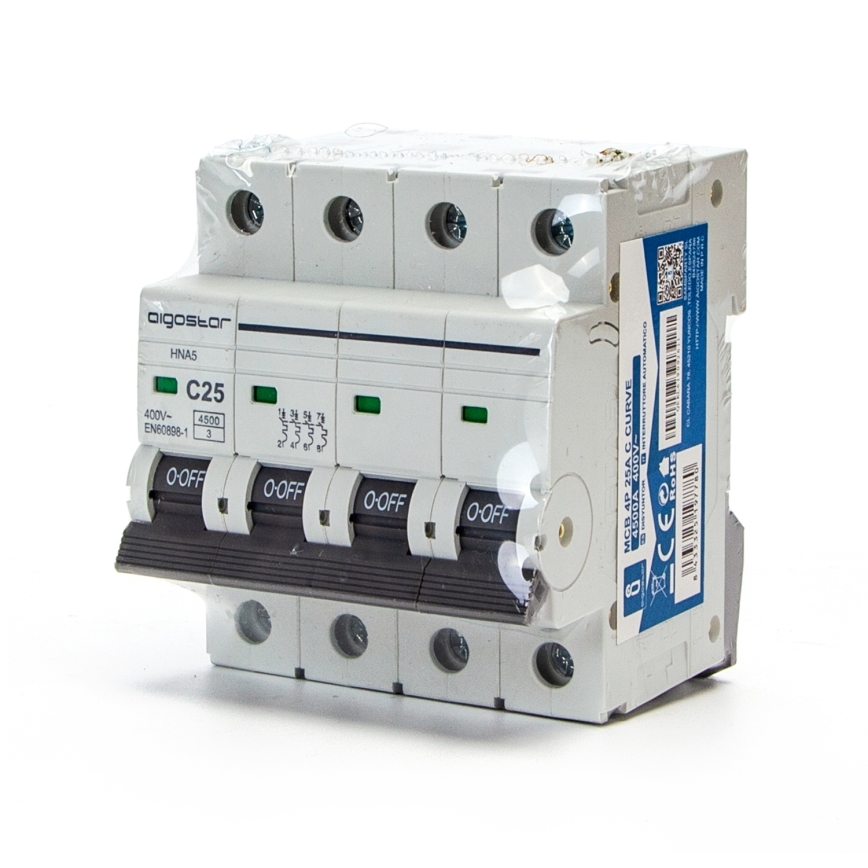 Aigostar - Automatsikring 4-polet 4P-25A-C 400V