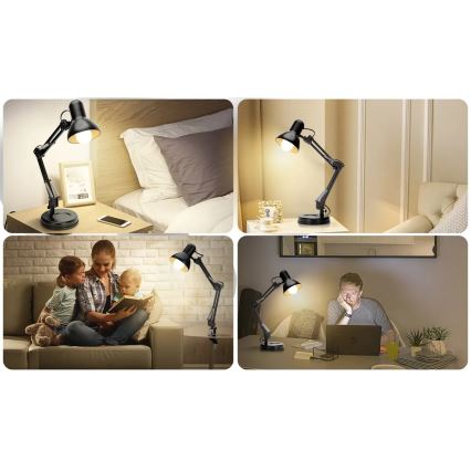 Aigostar - Bordlampe 02.01.2001 1xE27/40W/230V sort