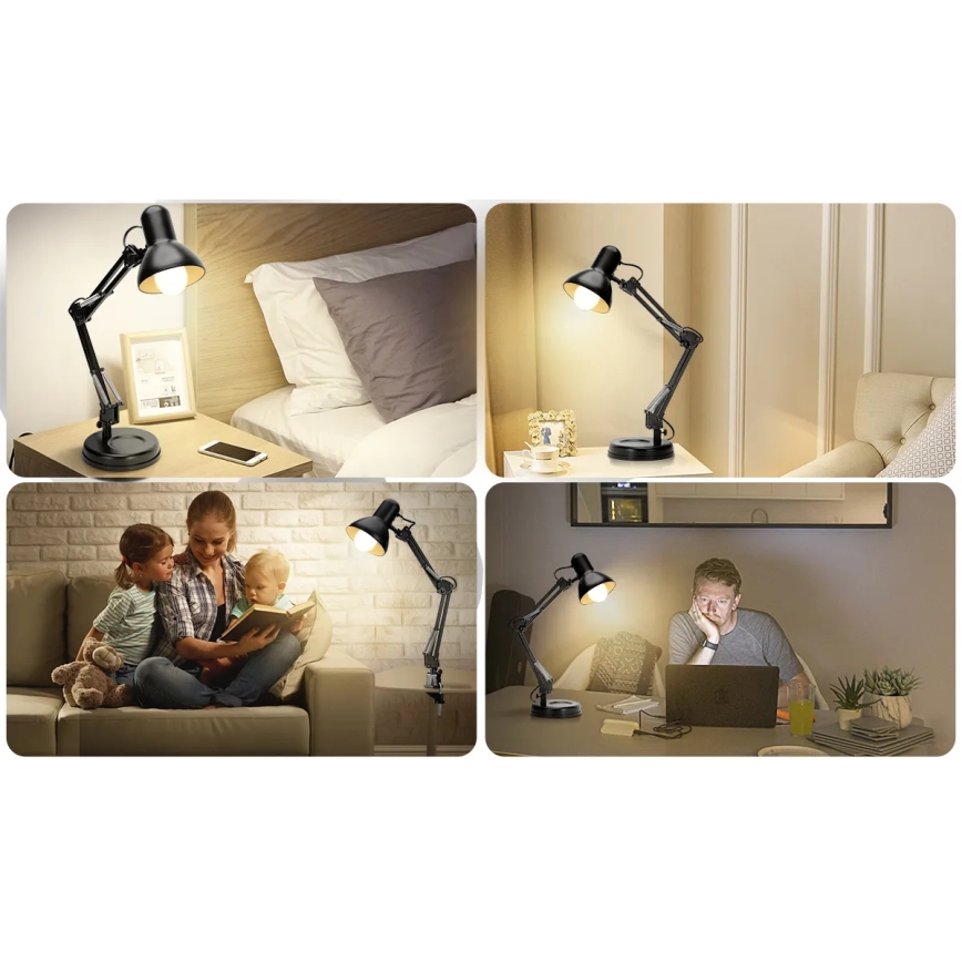 Aigostar - Bordlampe 02.01.2001 1xE27/40W/230V sort