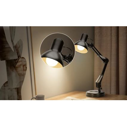 Aigostar - Bordlampe 02.01.2001 1xE27/40W/230V sort