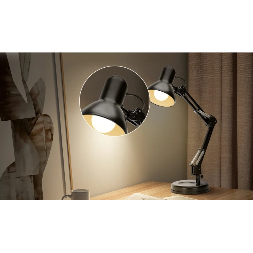 Aigostar - Bordlampe 02.01.2001 1xE27/40W/230V sort