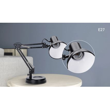 Aigostar - Bordlampe 02.01.2001 1xE27/40W/230V sort