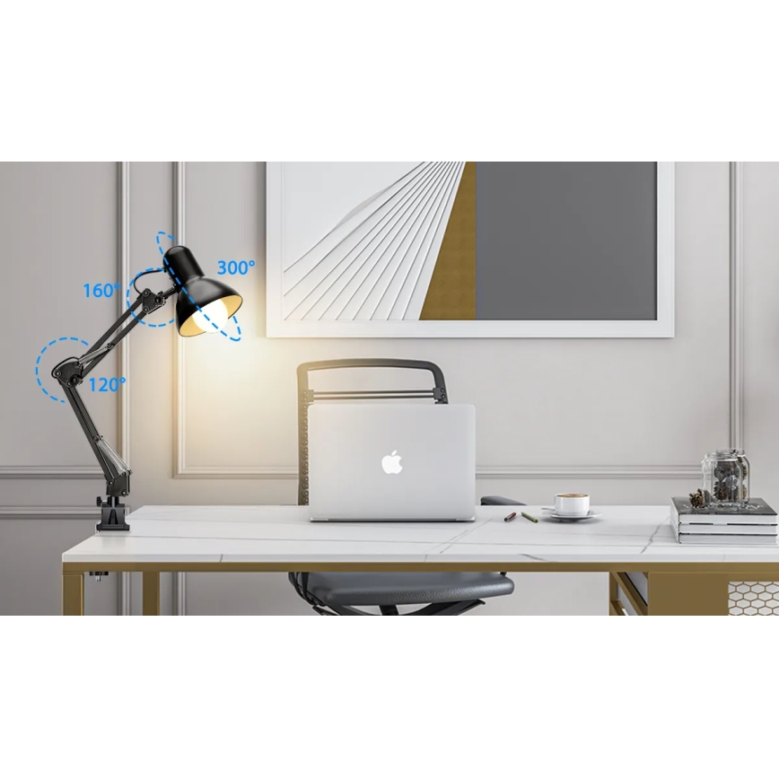 Aigostar - Bordlampe 02.01.2001 1xE27/40W/230V sort