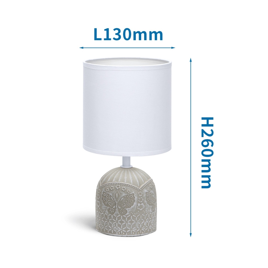 Aigostar - Bordlampe 1xE14/40W/230V beige/hvid