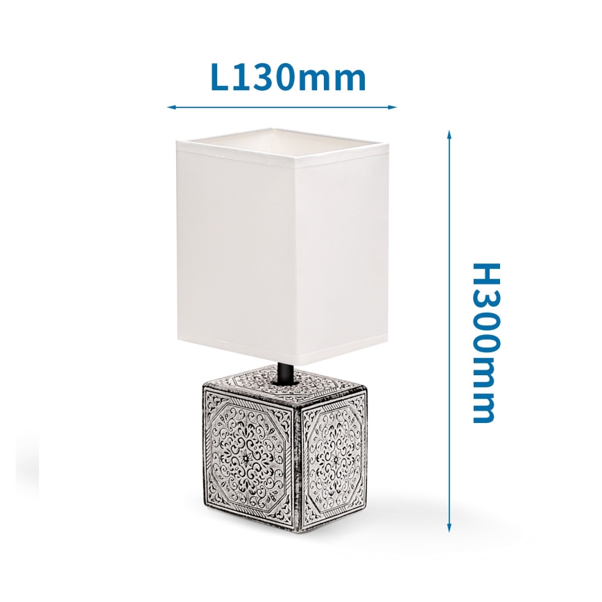Aigostar - Bordlampe 1xE14/40W/230V grå/hvid