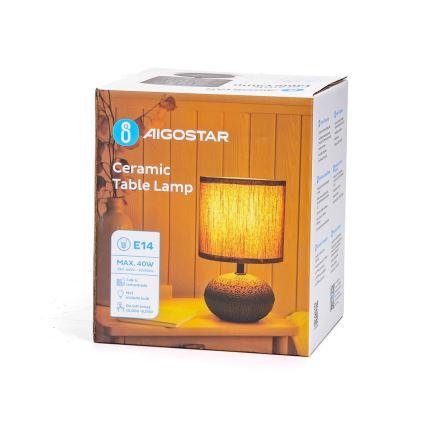 Aigostar - Bordlampe 1xE14/40W/230V grå