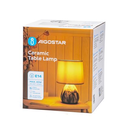 Aigostar - Bordlampe 1xE14/40W/230V hvid