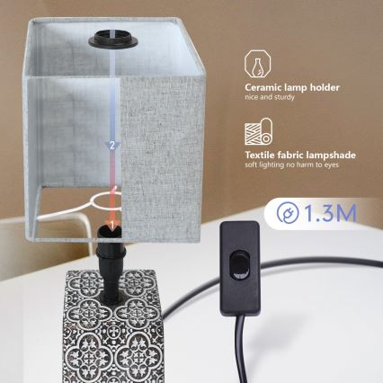 Aigostar - Bordlampe 1xE14/40W/230V