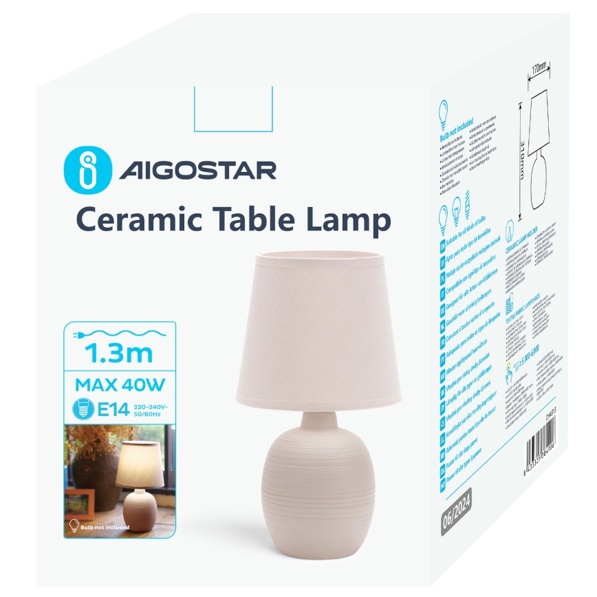 Aigostar - Bordlampe 1xE14/40W/230V
